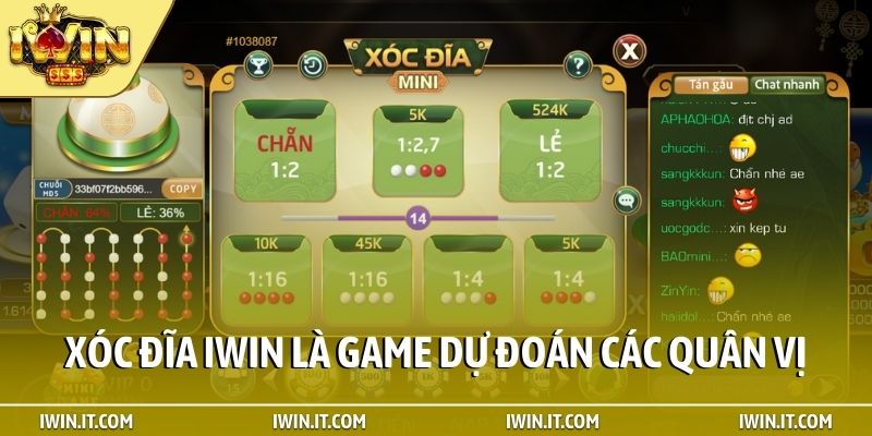 Xóc đĩa iWin là game dự đoán các quân vị